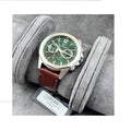 Tommy Hilfiger Lars Chronograph Green Dial Brown Leather Strap Watch For Men - 1792064