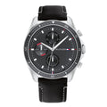 Tommy Hilfiger Parker Chronograph Quartz Grey Dial Black Leather Strap Watch For Men - 1791838