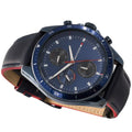 Tommy Hilfiger Parker Chronograph Quartz Blue Dial Blue Leather Strap Watch For Men - 1791839