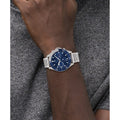 Tommy Hilfiger Larson Chronograph Blue Dial Silver Steel Strap Watch For Men - 1791917