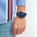 Tommy Hilfiger Larson Chronograph Blue Dial Blue Rubber Strap Watch For Men - 1791920