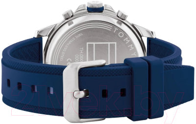 Tommy Hilfiger Blaze Chronograph Blue Dial Blue Rubber Strap Watch For Men - 1792027