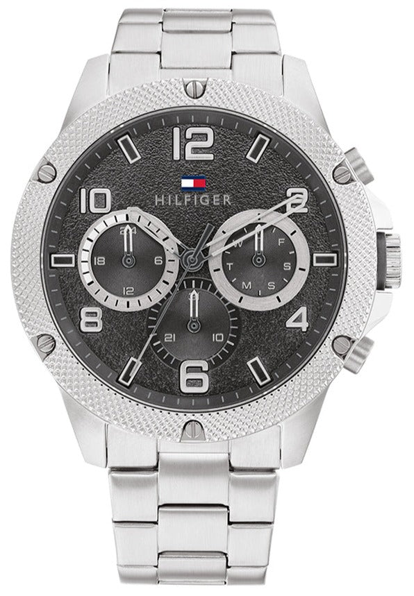 Tommy Hilfiger Blaze Chronograph Quartz Black Dial Silver Steel Strap Watch For Men - 1792029