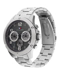 Tommy Hilfiger Blaze Chronograph Quartz Black Dial Silver Steel Strap Watch For Men - 1792029