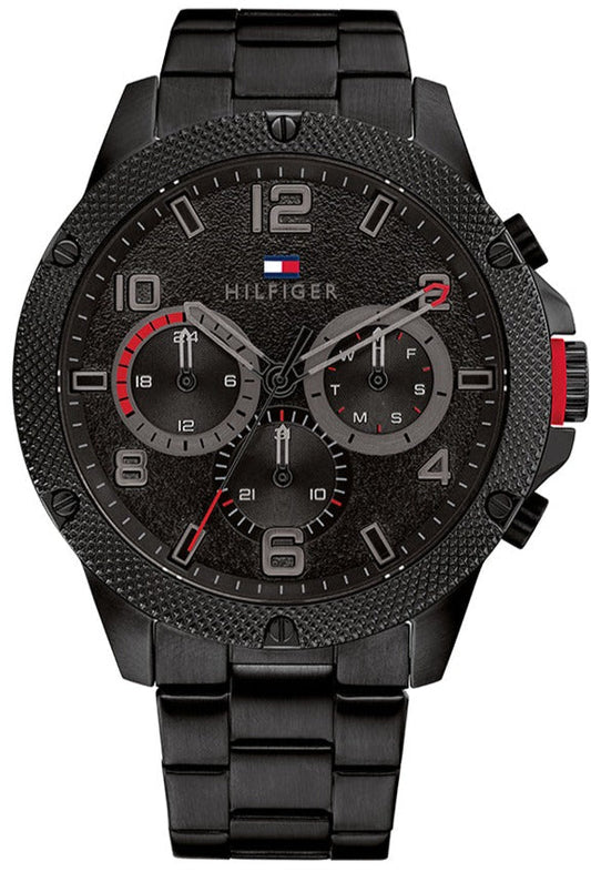 Tommy Hilfiger Blaze Chronograph Black Dial Black Steel Strap Watch For Men - 1792030