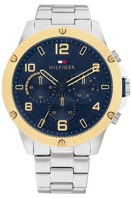 Tommy Hilfiger Blaze Chronograph Quartz Blue Dial Silver Steel Strap Watch for Men - 1792031