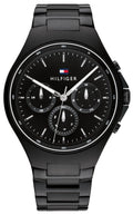 Tommy Hilfiger Justin Chronograph Black Dial Black Steel Strap Watch For Men - 1792055