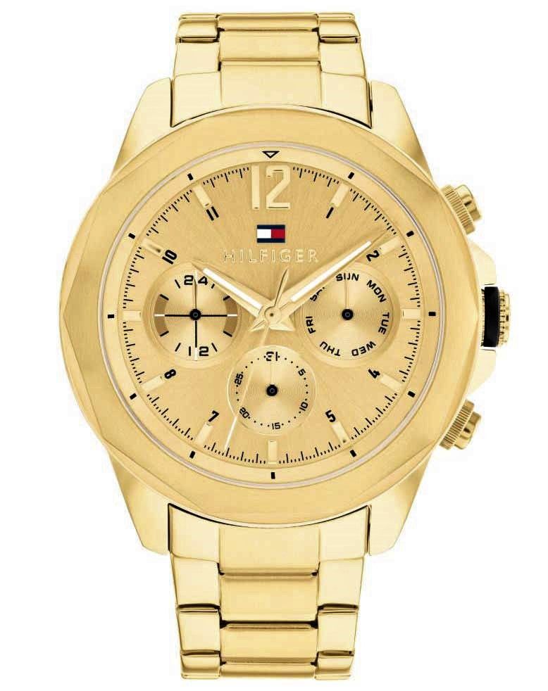 Tommy Hilfiger Lars Chronograph Quartz Gold Dial Gold Steel Strap Watch For Men - 1792060