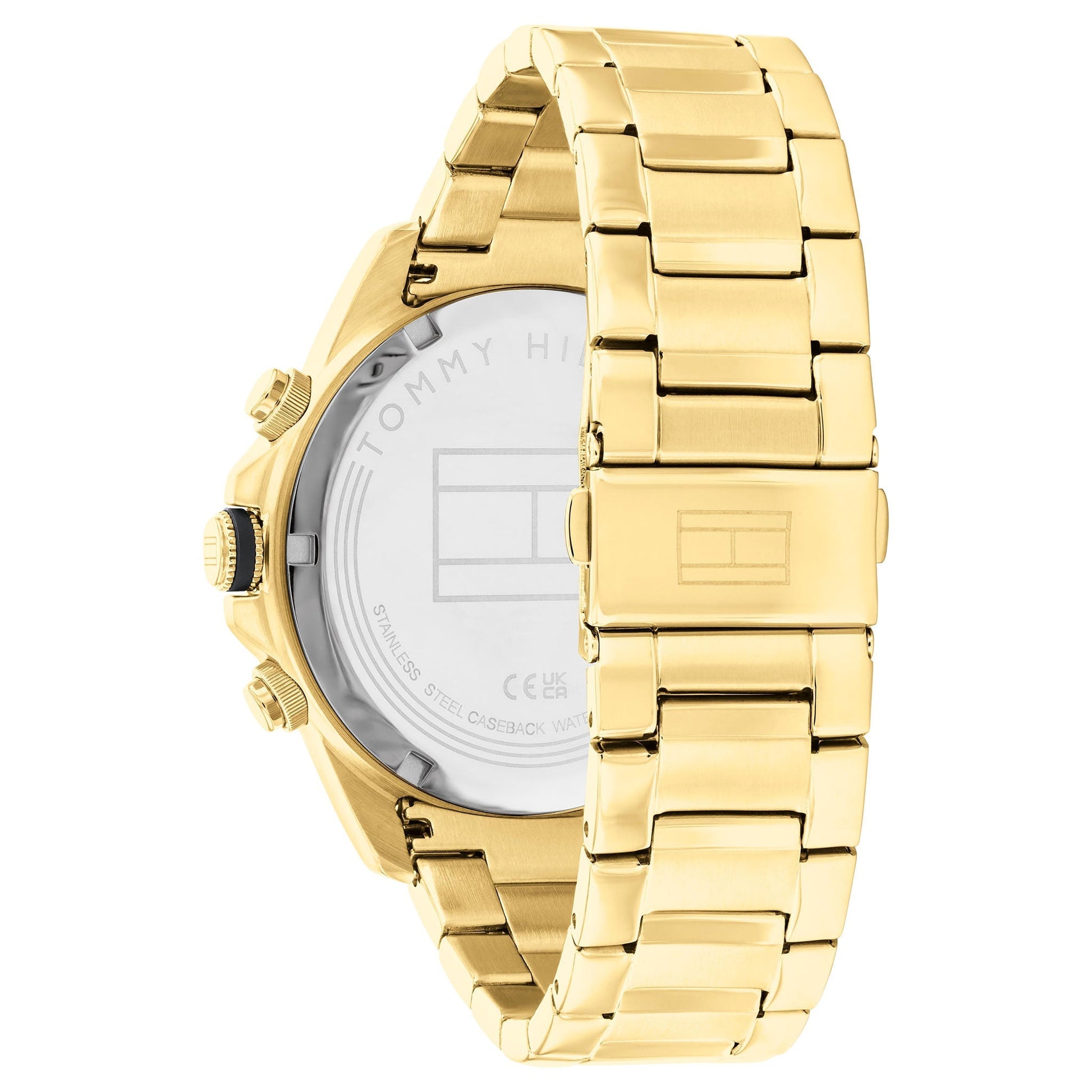 Tommy Hilfiger Lars Chronograph Quartz Gold Dial Gold Steel Strap Watch For Men - 1792060