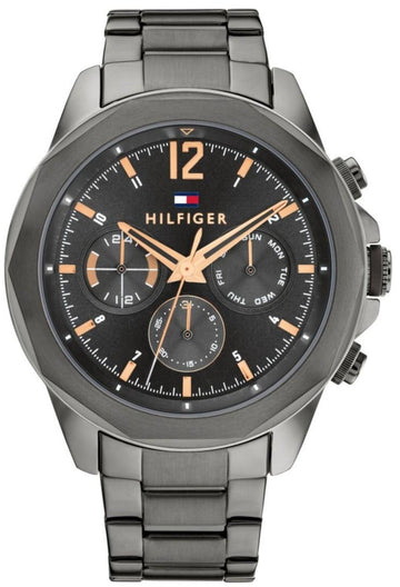 Tommy Hilfiger Lars Chronograph Black Dial Black Steel Strap Watch For Men - 1792061