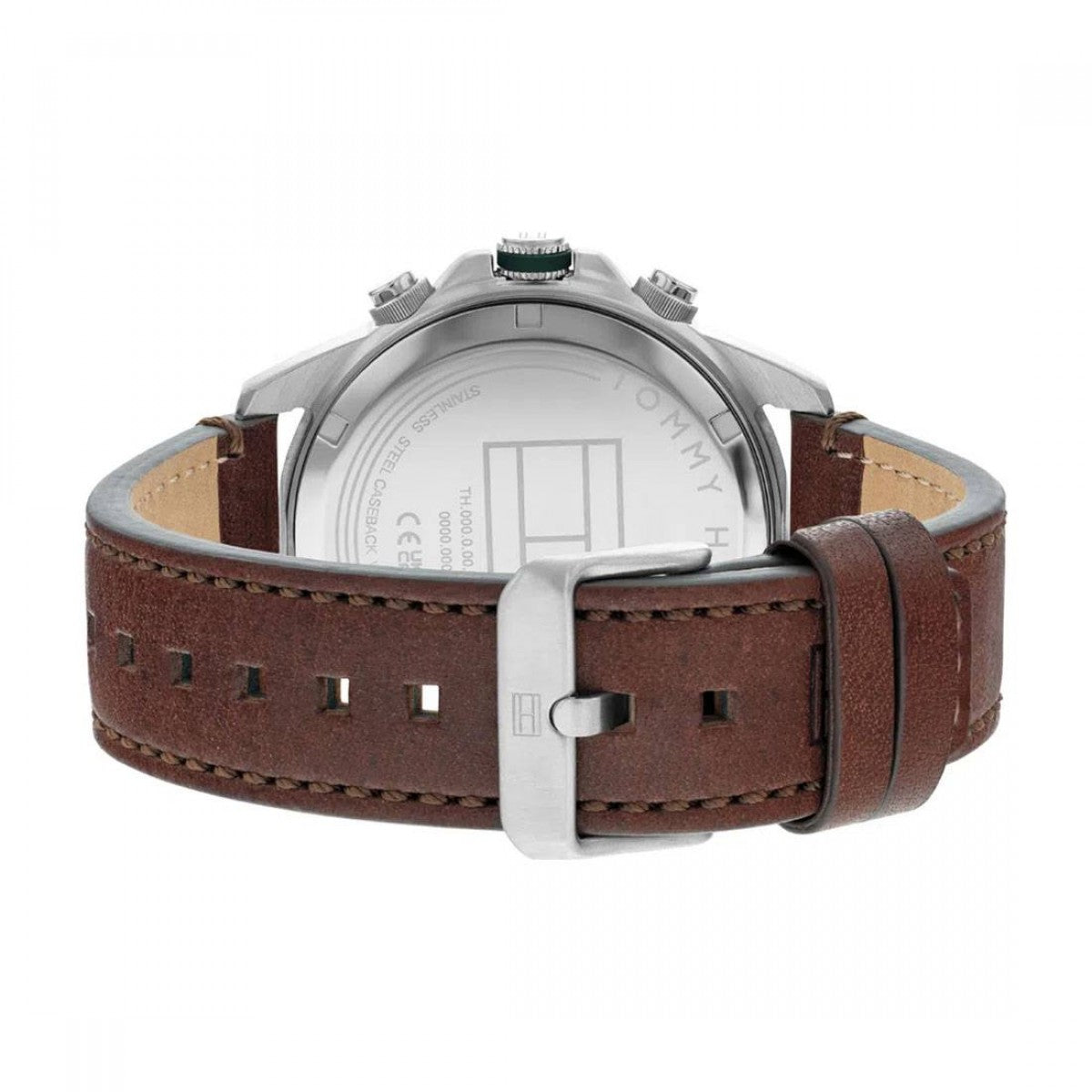 Tommy Hilfiger Lars Chronograph Green Dial Brown Leather Strap Watch For Men - 1792064