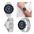 Tommy Hilfiger Clark Chronograph Blue Dial Silver Steel Strap Watch For Men - 1792080