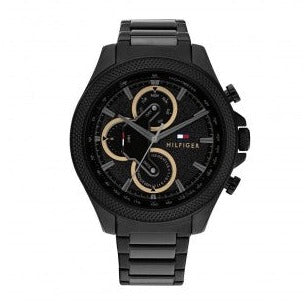 Tommy Hilfiger Clark Chronograph Black Dial Black Steel Strap Watch For Men - 1792081