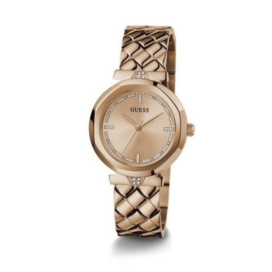 Guess Rumour Quartz Rose Gold Dial Rose Gold Steel Strap Watch For Women - GW0613L3