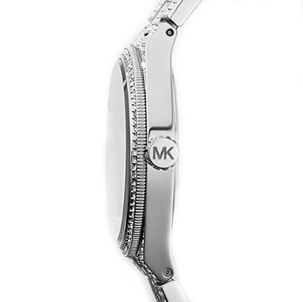 Michael Kors Channing Diamonds Black Dial Silver Steel Strap Watch for Women - MK6089