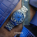 Citizen Tsuyosa Automatic Dark Blue Dial Silver Steel Strap Watch For Men - NJ0151-88L