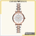 Emporio Armani Gianni T Bar Quartz White Dial Two Tone Steel Strap Watch For Women - AR80035