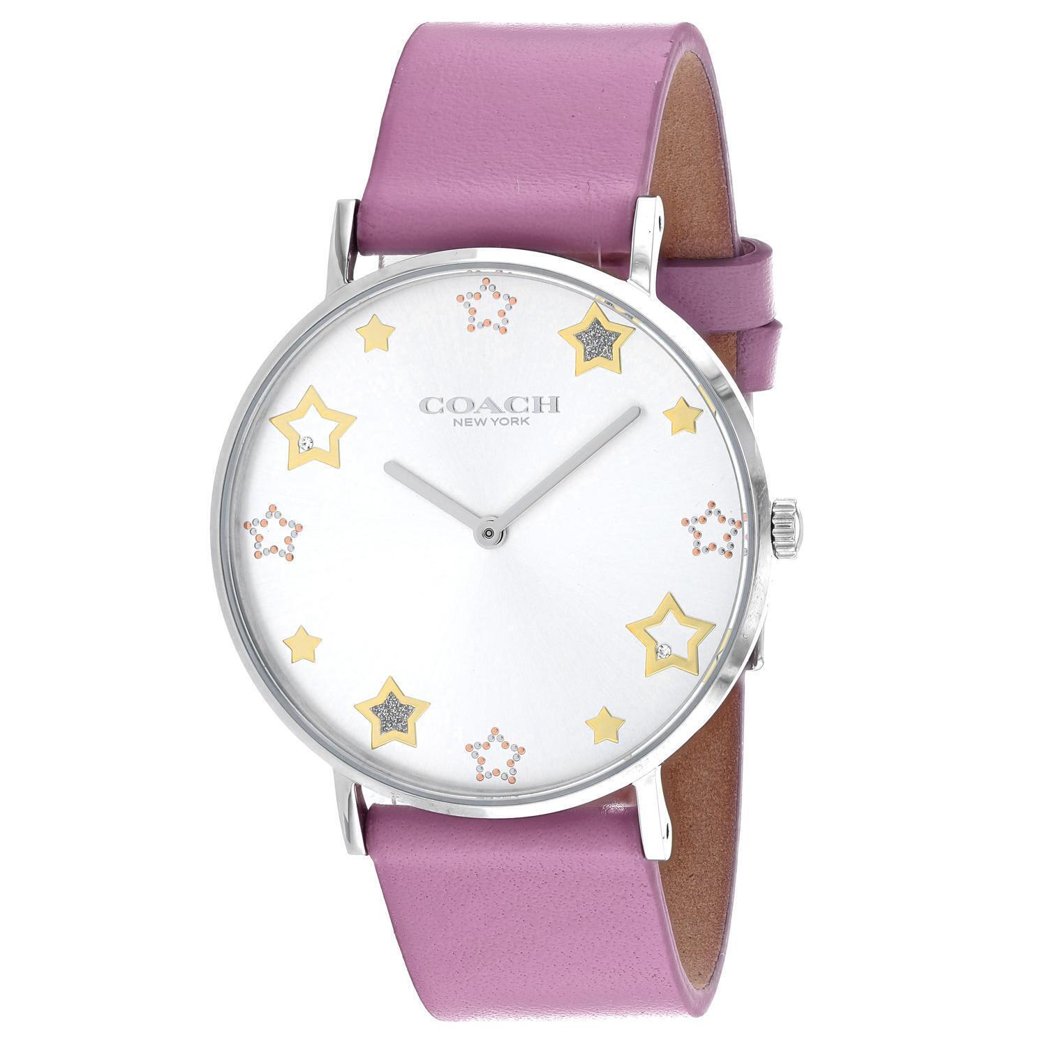 Coach Perry White Dial Pink Leather Strap Watch for Women - 14503243