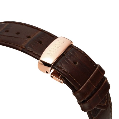 Mido Baroncelli III Automatic Blue Dial Brown Leather Strap Watch For Men - M8600.3.15.8