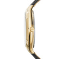 Michael Kors Slim Runway Quartz Gold Dial Black Leather Strap Watch For Women - MK2392