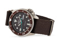 Seiko 5 Sport Automatic Brown Dial Brown Nylon Strap Watch For Men - SRPD85K1