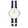 Daniel Wellington Classy Glasgow White Dial Two Tone Nylon Strap Watch For Women - DW00100066