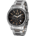 Armani Exchange Chronograph Black Dial Silver Steel Strap Watch For Men - AX1093