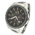 Armani Exchange Chronograph Black Dial Silver Steel Strap Watch For Men - AX1093