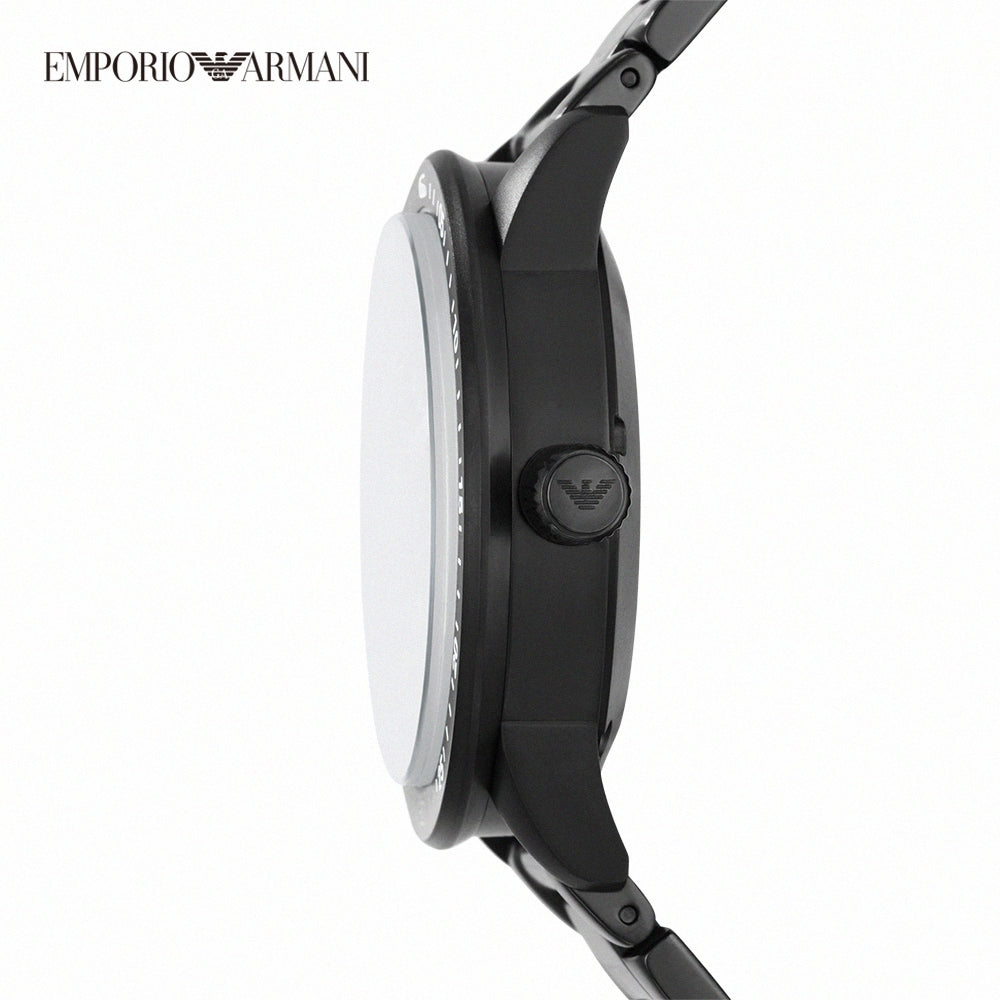 Emporio Armani Meccanico Automatic Black Dial Black Steel Strap Watch For Men - AR60054