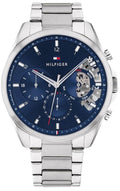 Tommy Hilfiger Baker Quartz Blue Dial Silver Steel Strap Watch For Men - 1710448