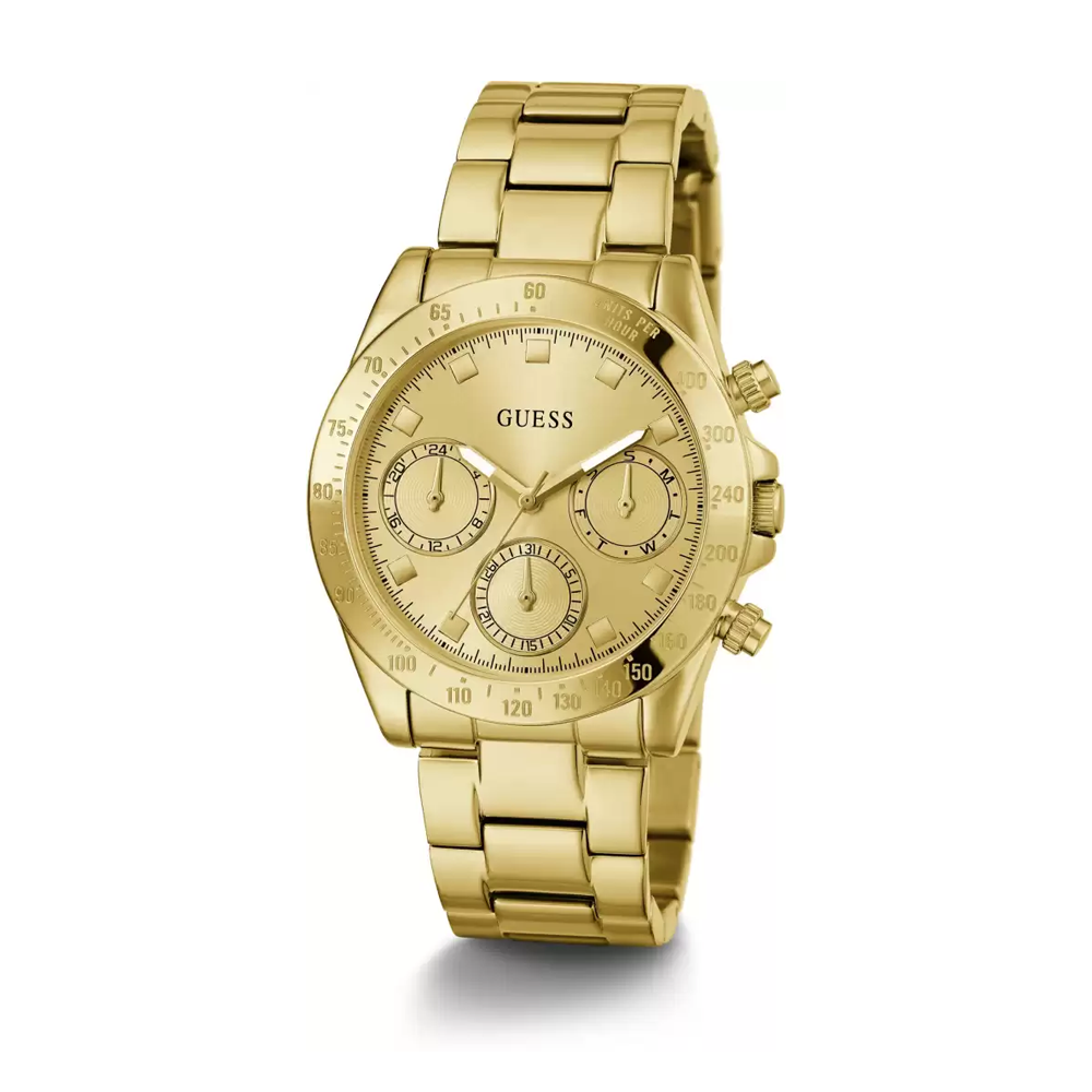 Guess Eclipse Gold Dial Gold Steel Strap Watch for Women - GW0314L2