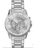 Armani Exchange Outerbanks Chronograph Silver Dial Silver Steel Strap Watch For Men - AX7141