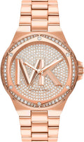 Michael Kors Lennox Three Hand Rose Gold Dial Rose Gold Steel Strap Watch For Women - MK7230