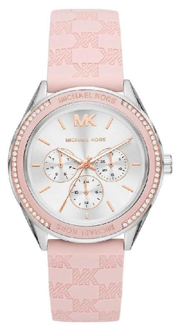 Michael Kors Jessa Quartz Silver Dial Pink Silicone Strap Watch For Women - MK7268