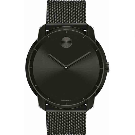 Movado Bold Black Dial Black Mesh Bracelet Watch For Men - 3600261