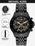 Michael Kors Bayville Chronograph Black Dial Black Steel Strap Watch For Men - MK8750