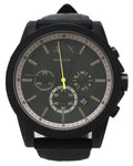 Armani Exchange Outerbanks Chronograph Black Dial Black Silicone Strap Watch For Men - AX1343