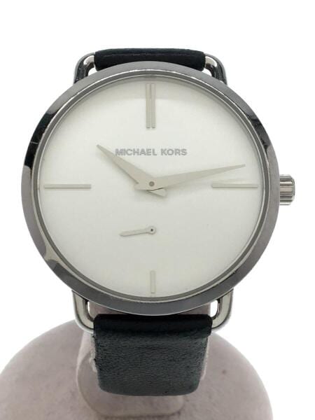 Michael Kors Portia Quartz White Dial Black Leather Strap Watch For Women - MK2658