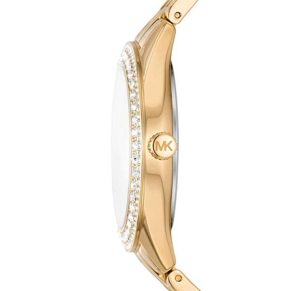 Michael Kors Harlowe Three-Hand Quartz Gold Dial Gold Steel Strap Watch For Women - MK4709