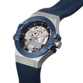 Maserati Potenza Automatic Skeleton Dial Blue Rubber Strap Watch For Men - R8821108035