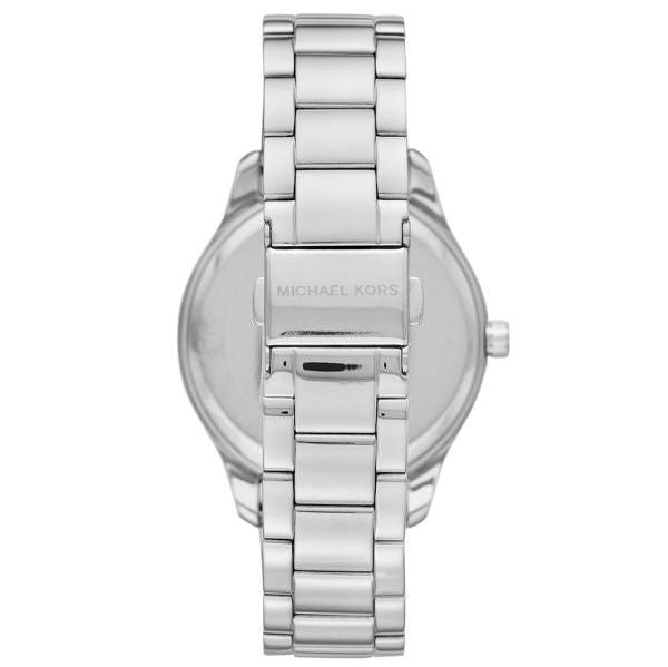 Michael Kors Layton Chronograph Mother of Pearl Blue Dial Silver Steel Strap Watch For Women - MK6847