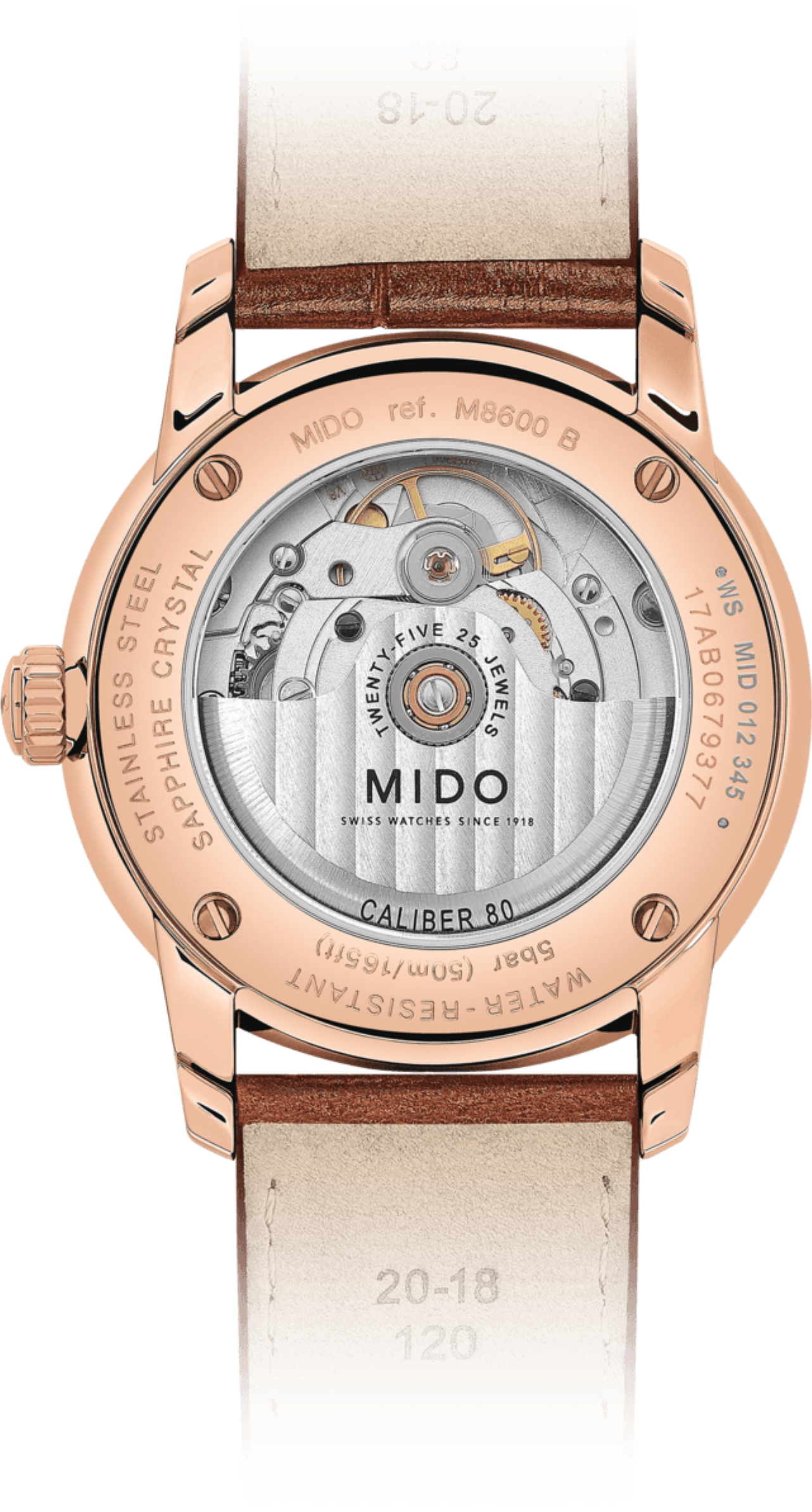 Mido Baroncelli III Automatic Blue Dial Brown Leather Strap Watch For Men - M8600.3.15.8