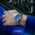 Citizen Tsuyosa Automatic Dark Blue Dial Silver Steel Strap Watch For Men - NJ0151-88L