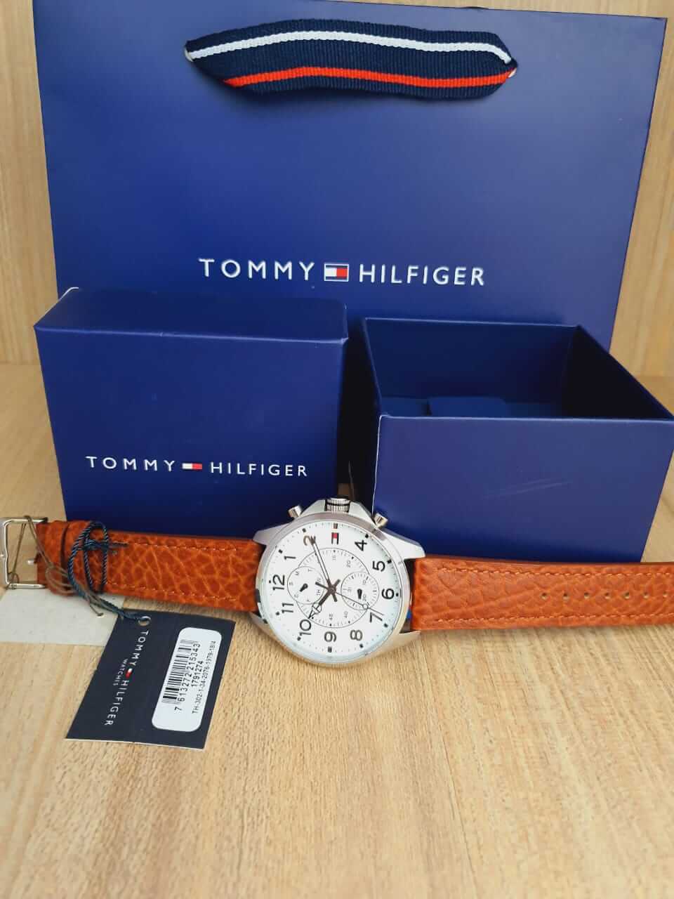 Tommy Hilfiger Dean Quartz Multifunction White Dial Brown Leather Strap Watch for Men - 1791274