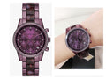 Michael Kors Ritz Chronograph Purple Dial Purple Steel Strap Watch For Women - MK6720