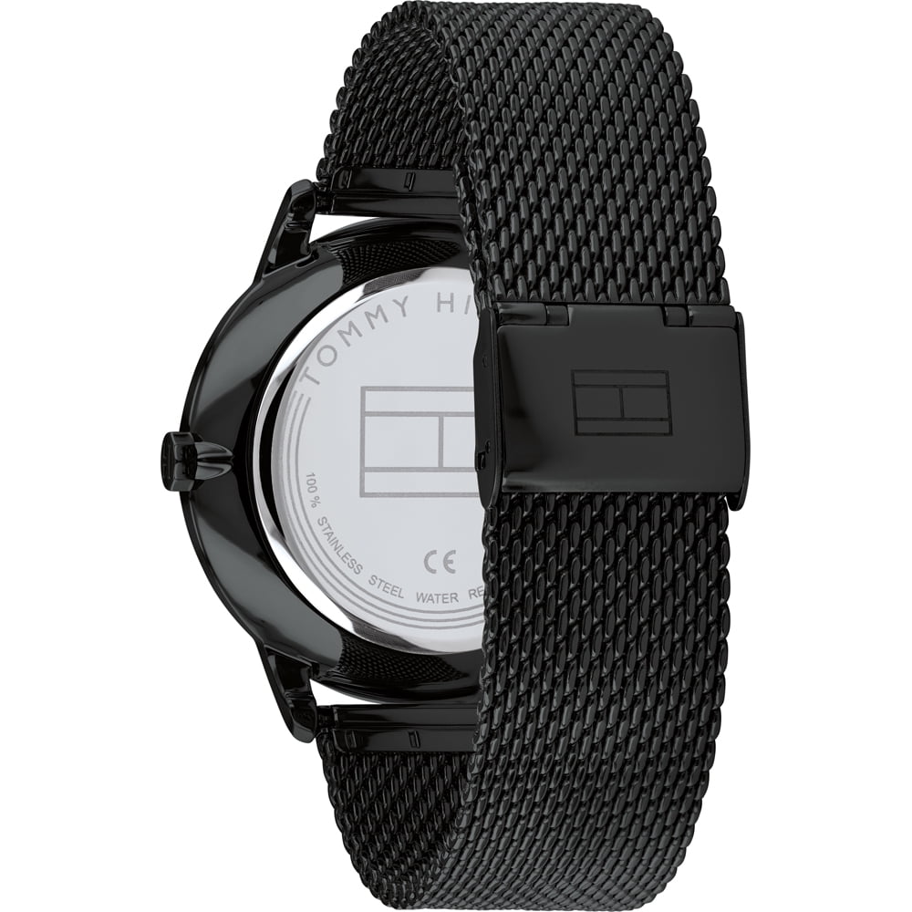 Tommy Hilfiger Brad Quartz Blue Dial Black Mesh Bracelet Watch For Men - 1710392