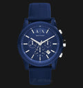 Armani Exchange Outerbanks Chronograph Blue Dial Blue Silicone Strap Watch For Men - AX1327