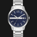 Armani Exchange Hampton Chronograph Blue Dial Silver Steel Strap Watch For Men - AX2132