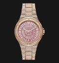 Michael Kors Lennox Three Hand Crystals Rose Gold Dial Rose Gold Steel Strap Watch For Women - MK6992