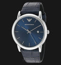 Emporio Armani Dress Quartz Blue Dial Blue Leather Strap Watch For Men - AR2501